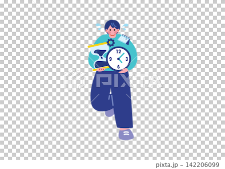 時間緊迫的商人的插圖 時間緊迫的商人的插圖 142206099