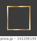 Square Shiny Gold Photo Frame Vector 142206194