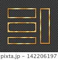 Golden Banner Frame Set Vector Design 142206197