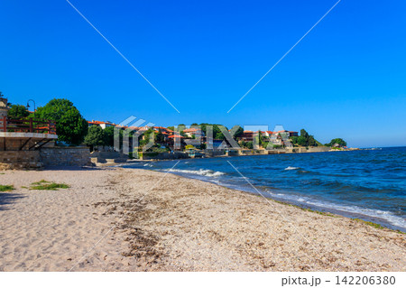 View of the embankment of the old town of Nessebar, Bulgaria 142206380