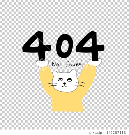 A cat character without outlines holding a 404 error sign. A cat character without outlines holding a 404 error sign. 142207118