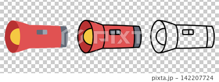Flashlight disaster preparedness supplies illustration icon (3 types) (cute, simple, vector) Flashlight disaster preparedness supplies illustration icon (3 types) (cute, simple, vector) 142207724