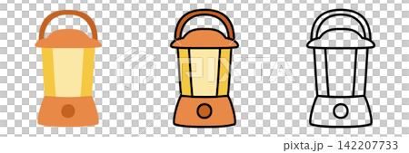 LED Lantern Disaster Preparedness Goods Illustration Icon (3 types) (Cute and Casual Vector) 142207733