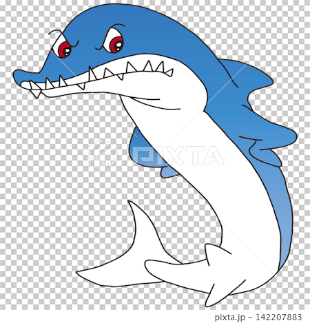 手書き動物イラスト☆サメ 手書き動物イラスト☆サメ 142207883