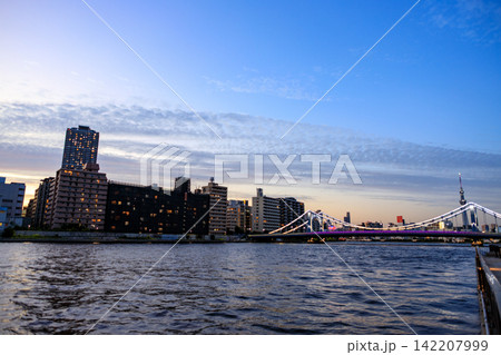 東京ウオーターフロントの徐々に表情を変えてゆく黄昏時の情景 東京ウオーターフロントの徐々に表情を変えてゆく黄昏時の情景 142207999