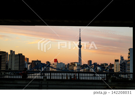 東京ウオーターフロントの徐々に表情を変えてゆく黄昏時の情景 東京ウオーターフロントの徐々に表情を変えてゆく黄昏時の情景 142208031