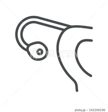 Ovary icon. Ovary and fallopian tube in female reproductive anatomy. Simple thin line outline vector illustration. 142208190