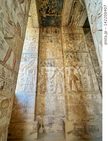 Medinet Habu, the mortuary temple of Ramesses III, located on the west bank of Luxor, Egypt. Medinet Habu, the mortuary temple of Ramesses III, located on the west bank of Luxor, Egypt. 142208407