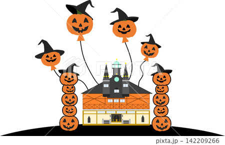 ハロウィーンのグラフィック素材イラスト ハロウィーンのグラフィック素材イラスト 142209266