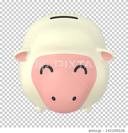 Zodiac illustration material: Year of the Sheep - Sheep piggy bank with a smiling face (1_1) Zodiac illustration material: Year of the Sheep - Sheep piggy bank with a smiling face (1_1) 142209326