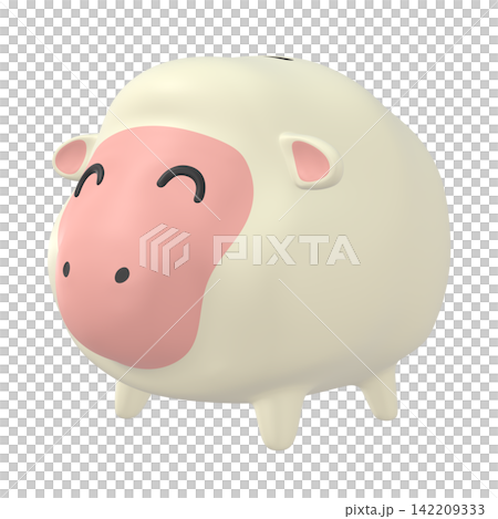 Zodiac illustration material: Year of the Sheep - Sheep piggy bank with a smiling face (1_8) Zodiac illustration material: Year of the Sheep - Sheep piggy bank with a smiling face (1_8) 142209333