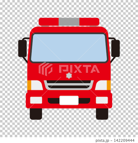 Illustration of the front of a fire truck Illustration of the front of a fire truck 142209444