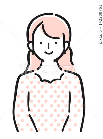母親・ママ・子育て中の女性の人物イラスト(シンプルカラー) 母親・ママ・子育て中の女性の人物イラスト(シンプルカラー) 142209761