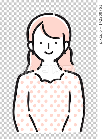 母親・ママ・子育て中の女性の人物イラスト(シンプルカラー) 母親・ママ・子育て中の女性の人物イラスト(シンプルカラー) 142209761