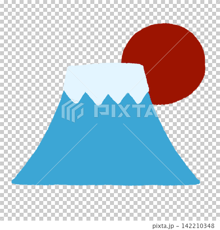 富士山和第一個日出的例證 142210348