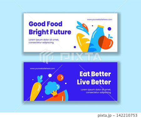 World Food Day Social Media Banner Flat Cartoon Templates Background Illustration World Food Day Social Media Banner Flat Cartoon Templates Background Illustration 142210753