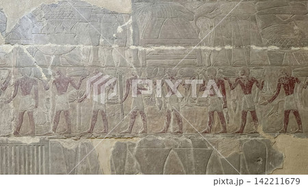The Mereruka Mastaba, one of the tombs of noblemen from the Old Kingdom in the Saqqara Necropolis, Egypt. 142211679