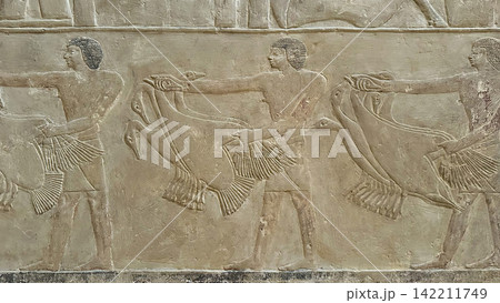 The Mereruka Mastaba, one of the tombs of noblemen from the Old Kingdom in the Saqqara Necropolis, Egypt. 142211749