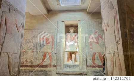 The Mereruka Mastaba, one of the tombs of noblemen from the Old Kingdom in the Saqqara Necropolis, Egypt. 142211765