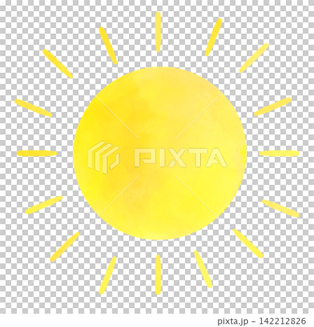 Cute watercolor-style illustration of the sun Cute watercolor-style illustration of the sun 142212826