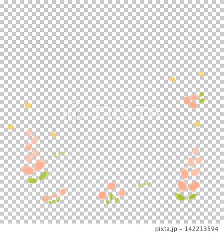 かわいい水彩のピンクのフラワーフレーム かわいい水彩のピンクのフラワーフレーム 142213594