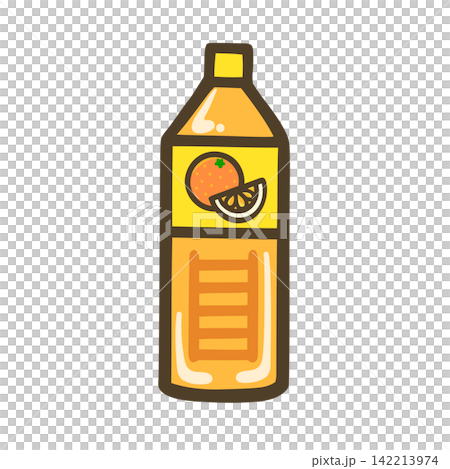 オレンジジュースのペットボトル飲料のイラスト オレンジジュースのペットボトル飲料のイラスト 142213974
