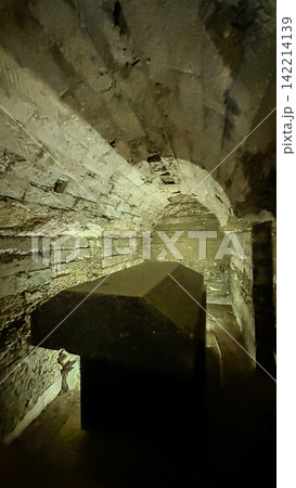 Catacombs and sarcophagi for the burial of mummies of sacred Apis bulls in the ancient Serapeum complex at Saqqara, Egypt. Catacombs and sarcophagi for the burial of mummies of sacred Apis bulls in the ancient Serapeum complex at Saqqara, Egypt. 142214139