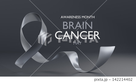 Gray Ribbon. Brain Cancer Awareness. Horizontal Web Banner, Design template for posters, banners and social networks, infographic. 3d render Gray Ribbon. Brain Cancer Awareness. Horizontal Web Banner, Design template for posters, banners and social networks, infographic. 3d render 142214402
