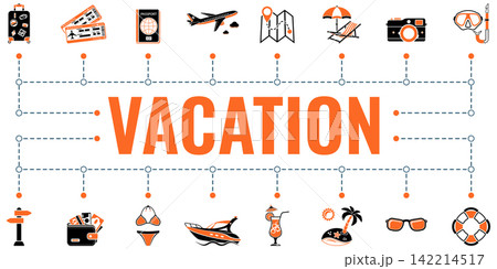 Vacation Time and Tourism Banner Vacation Time and Tourism Banner 142214517