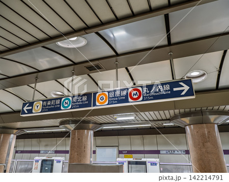 東京メトロ半蔵門線「永田町駅」ホームの乗換案内 142214791