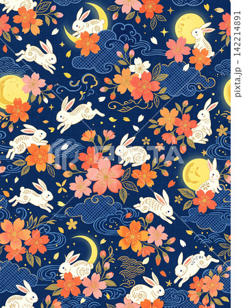 seamless pattern with stylized flowers seamless pattern with stylized flowers 142214891
