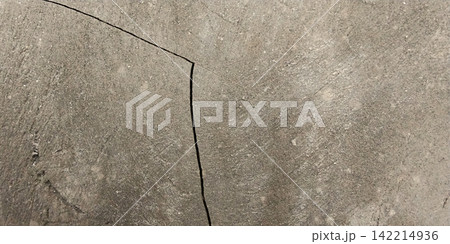 Curved cracks on the rough concrete surface. Curved cracks on the rough concrete surface. 142214936