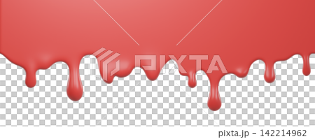 Glossy red strawberry, blood, ice cream or paint drip border with liquid drops. Melting glaze frame isolated on background, perfect for banner, poster, dessert. Glossy red strawberry, blood, ice cream or paint drip border with liquid drops. Melting glaze frame isolated on background, perfect for banner, poster, dessert. 142214962