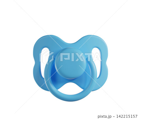 3d Blue Baby Pacifier with silicone nipple, isolated on background. Infant soother dummy for newborn care, baby hygiene and parenting concept. 3d render 3d Blue Baby Pacifier with silicone nipple, isolated on background. Infant soother dummy for newborn care, baby hygiene and parenting concept. 3d render 142215157