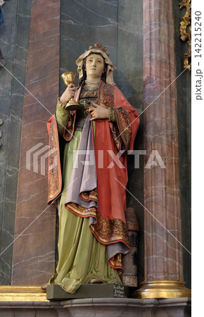 Saint Barbara statue at the altar in the church of Saint Catherine of Alexandria in Krapina, Croatia 142215240