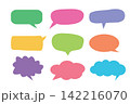 Colorful speech bubble icon set to communication geometric graphic element. 142216070