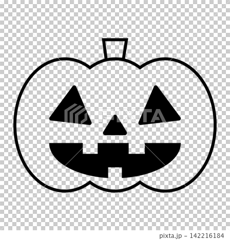 ハロウィン カボチャ・ジャックオランタン 秋のモンスターモノクロ単体アイコン 三角目笑顔 ハロウィン カボチャ・ジャックオランタン 秋のモンスターモノクロ単体アイコン 三角目笑顔 142216184