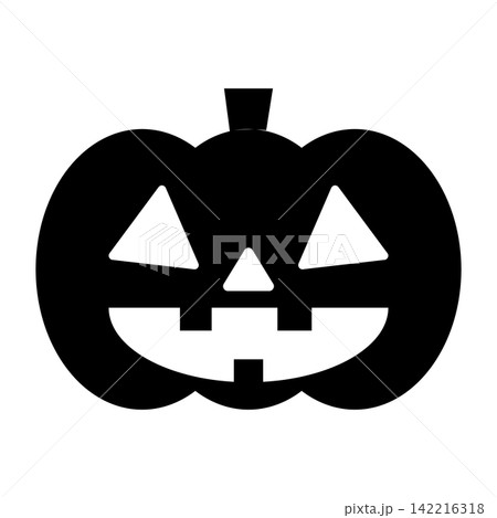 ハロウィン カボチャ・ジャックオランタン 秋のモンスターシルエット単体アイコン 三角目笑顔 ハロウィン カボチャ・ジャックオランタン 秋のモンスターシルエット単体アイコン 三角目笑顔 142216318
