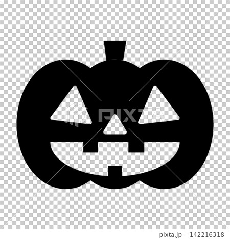 ハロウィン カボチャ・ジャックオランタン 秋のモンスターシルエット単体アイコン 三角目笑顔 ハロウィン カボチャ・ジャックオランタン 秋のモンスターシルエット単体アイコン 三角目笑顔 142216318