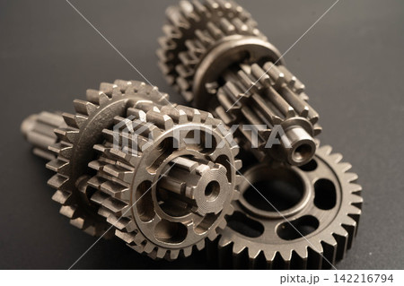 Metal gear wheel engine car and bike, mechanic industry. 142216794