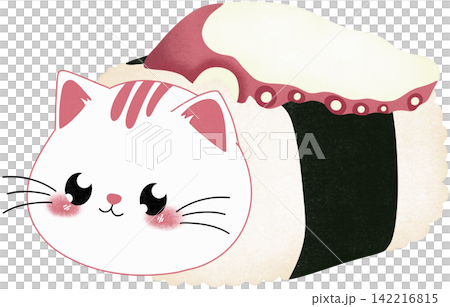 cat sushi with squid cat sushi with squid 142216815