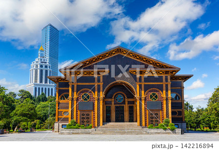 Batumi summer theater with batumi tower backdrop in georgia Batumi summer theater with batumi tower backdrop in georgia 142216894