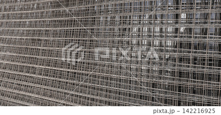 Reinforcing mesh sheets for concrete building foundation 142216925