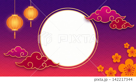 chinese new year with lantern and moon chinese new year with lantern and moon 142217344
