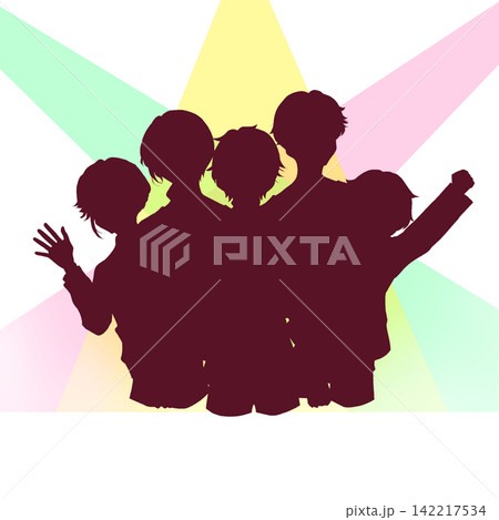 アイドルグループ 5人組 ライト シルエット アイドルグループ 5人組 ライト シルエット 142217534