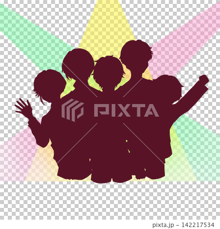 アイドルグループ 5人組 ライト シルエット アイドルグループ 5人組 ライト シルエット 142217534