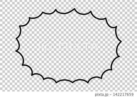 Hand-drawn spiky oval frame Hand-drawn spiky oval frame 142217659