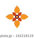 Vector floral mandala ornament with geometric petals for Happy Diwali and Indian festival decoration. Isolated element on white background for card, banner or rangoli design. 142218119
