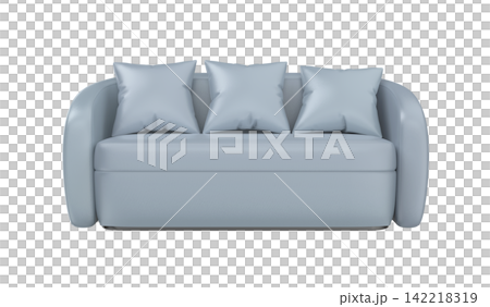 Modern light blue leather sofa 142218319