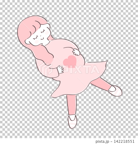 一幅描繪快樂孕婦的插圖。 一幅描繪快樂孕婦的插圖。 142218551